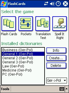 LingvoSoft FlashCards German <-> Polish for Pocket 1.3.20 screenshot